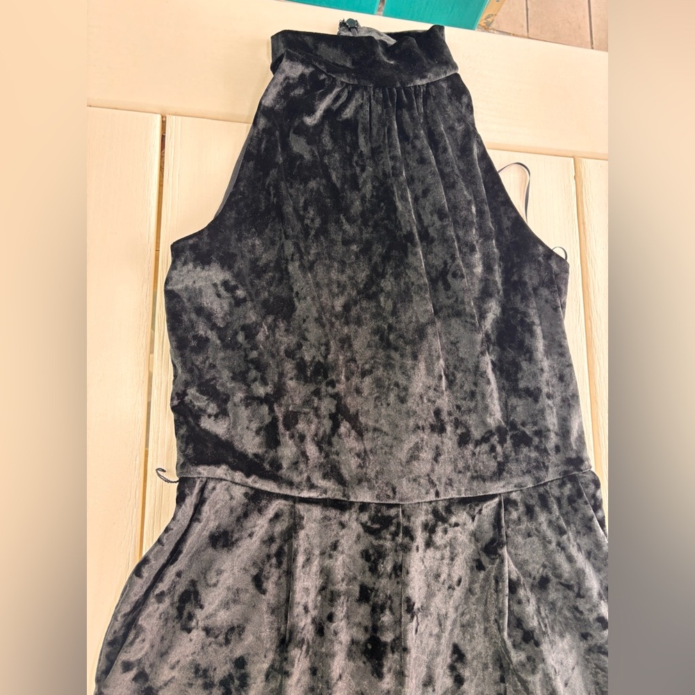 Michael Kors Black Velvet Halter Jumpsuit